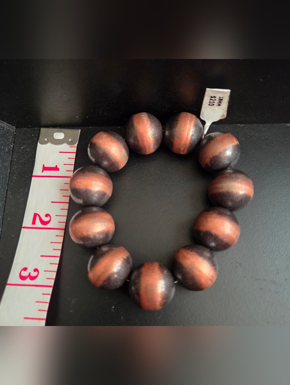18MM Copper Beaded Stretch Bracelet -unisex